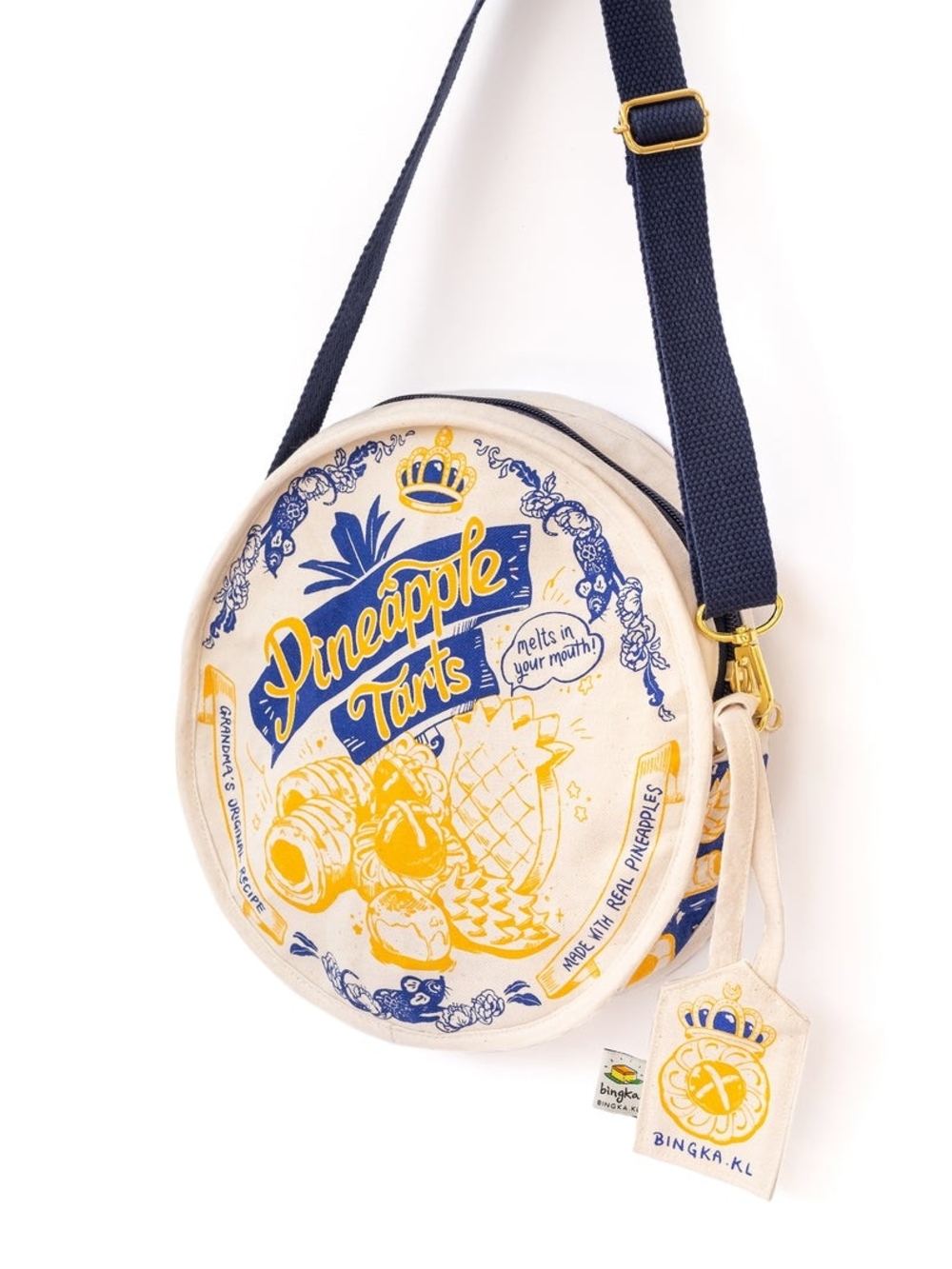 Bingka🍍Pineapple Tart🍍Screen Printed Crossbody Day Bag Purse (NWT)